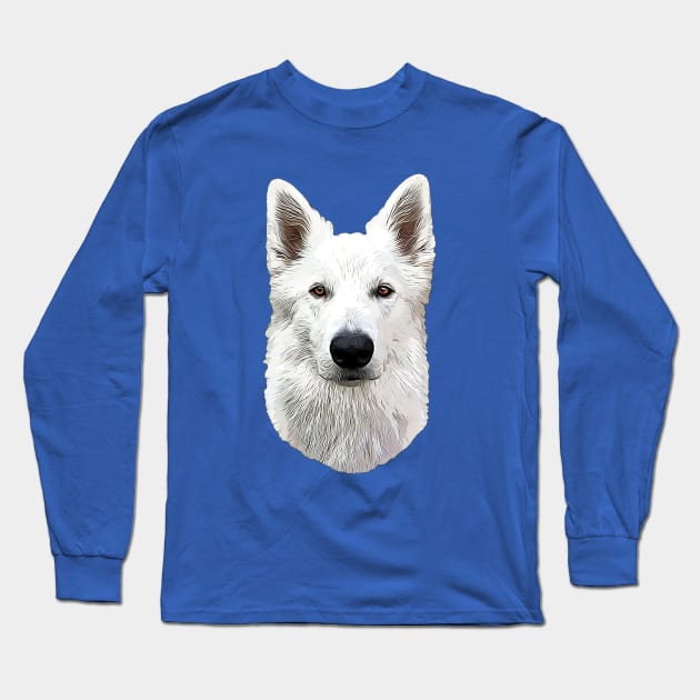 White Swiss Shepherd Dog Long Sleeve T-Shirt by ElegantCat